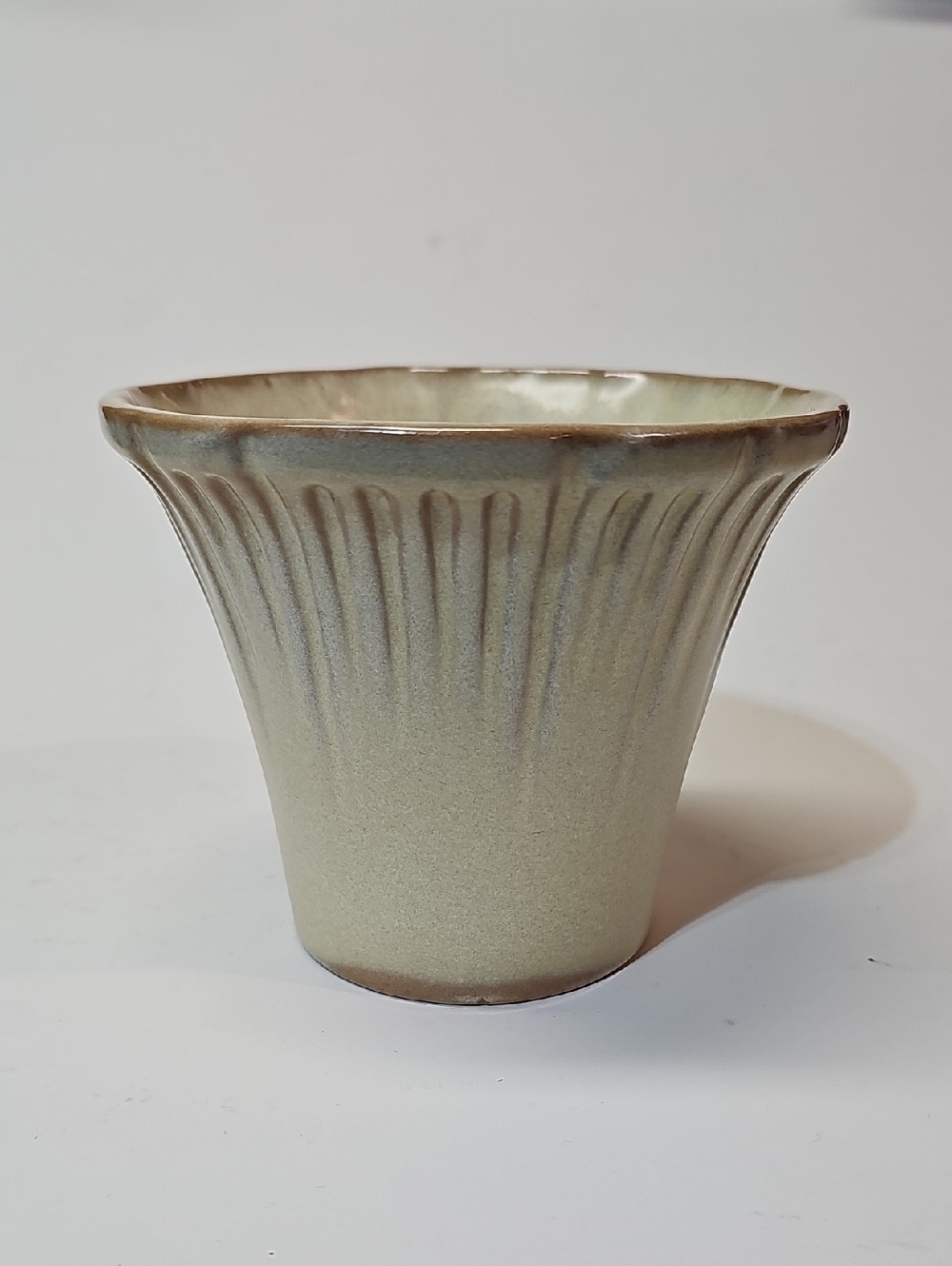 Vintage Frankoma Ceramic A6 Flared Planter Plant Pot Jardiniere - Desert Gold